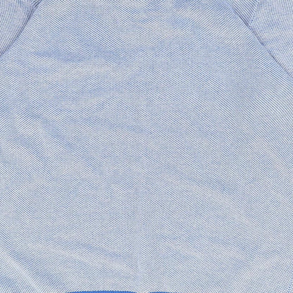 Giovanni Galli Mens Blue Collared  Cotton Pullover Jumper Size L