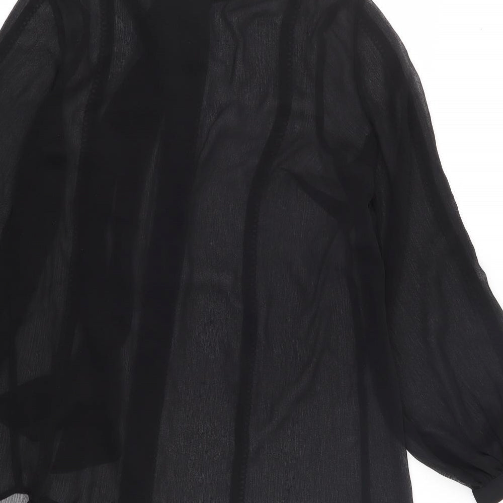 Womens UK Size M V By Very Black Jersey Button-Up
