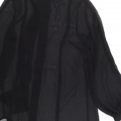 Womens UK Size M V By Very Black Jersey Button-Up