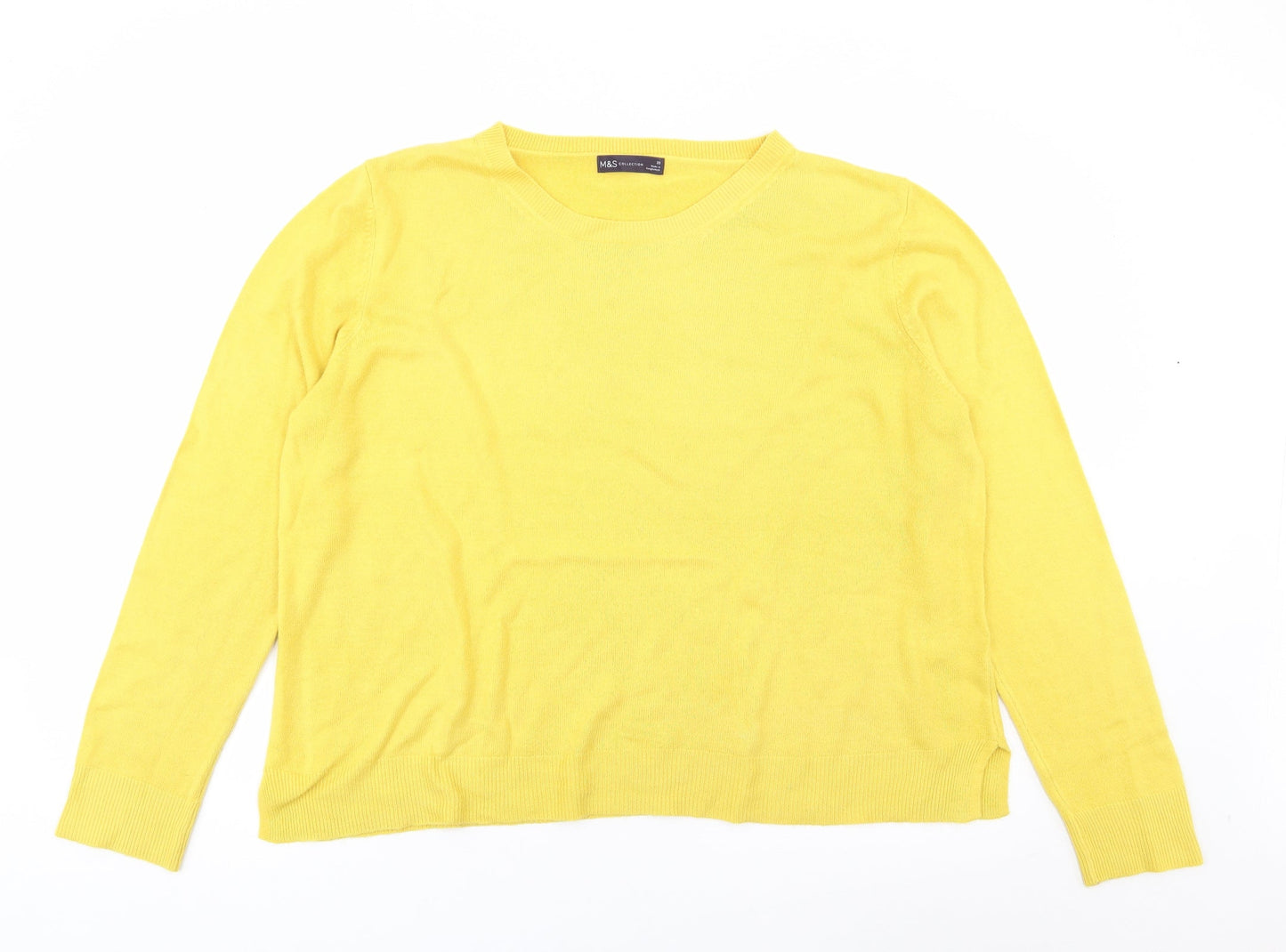 Womens UK Size 20 Marks and Spencer Yellow Pullover Jumper