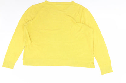 Womens UK Size 20 Marks and Spencer Yellow Pullover Jumper