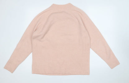 Nutmeg Womens Pink Round Neck  Acrylic Pullover Jumper Size 12