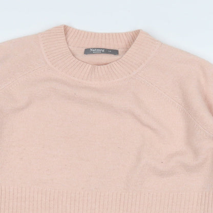 Nutmeg Womens Pink Round Neck  Acrylic Pullover Jumper Size 12