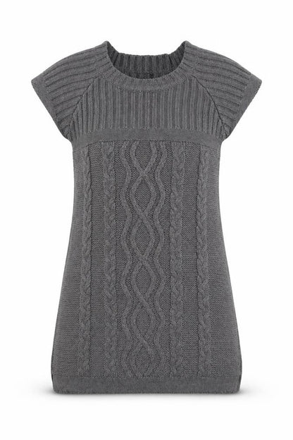 Amisu Womens Grey  Acrylic A-Line  Size S  Round Neck