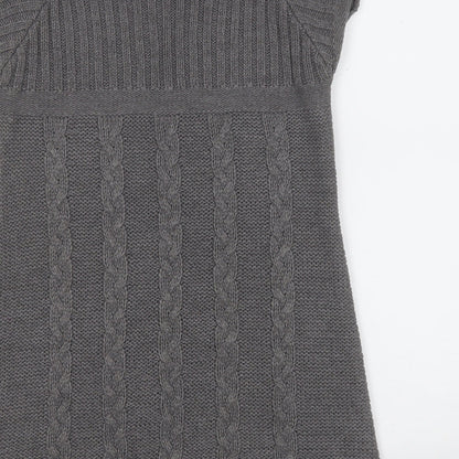 Amisu Womens Grey  Acrylic A-Line  Size S  Round Neck