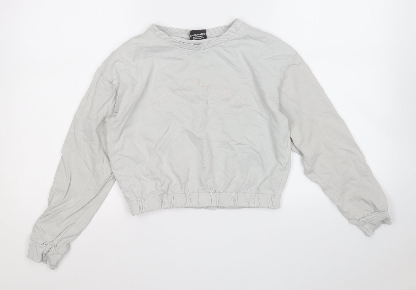 Sketchers Girls Grey  Cotton Pullover Sweatshirt Size 10-11 Years   - California