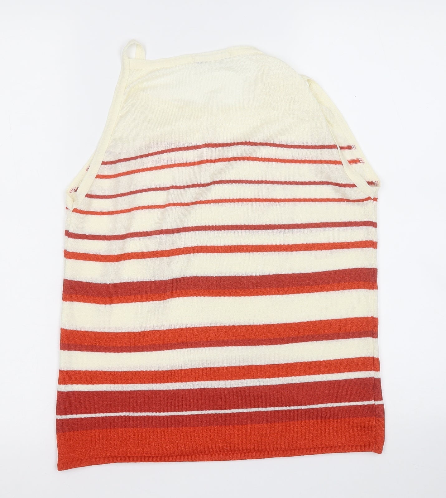George Womens Red Striped Acrylic Basic Tank Size 12 Round Neck