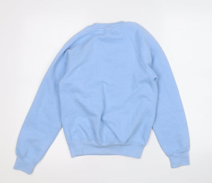 Preworn Boys Blue  Polyester Pullover Sweatshirt Size 9-10 Years