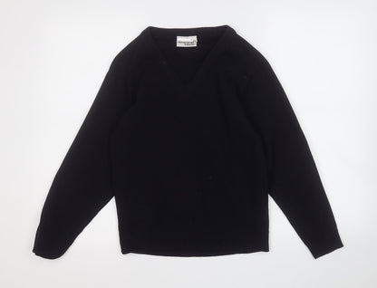 michael sehgal Womens Blue V-Neck  Acrylic Pullover Jumper Size 6