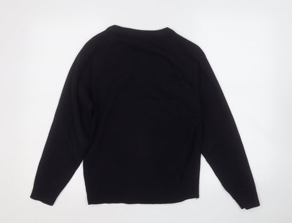 michael sehgal Womens Blue V-Neck  Acrylic Pullover Jumper Size 6