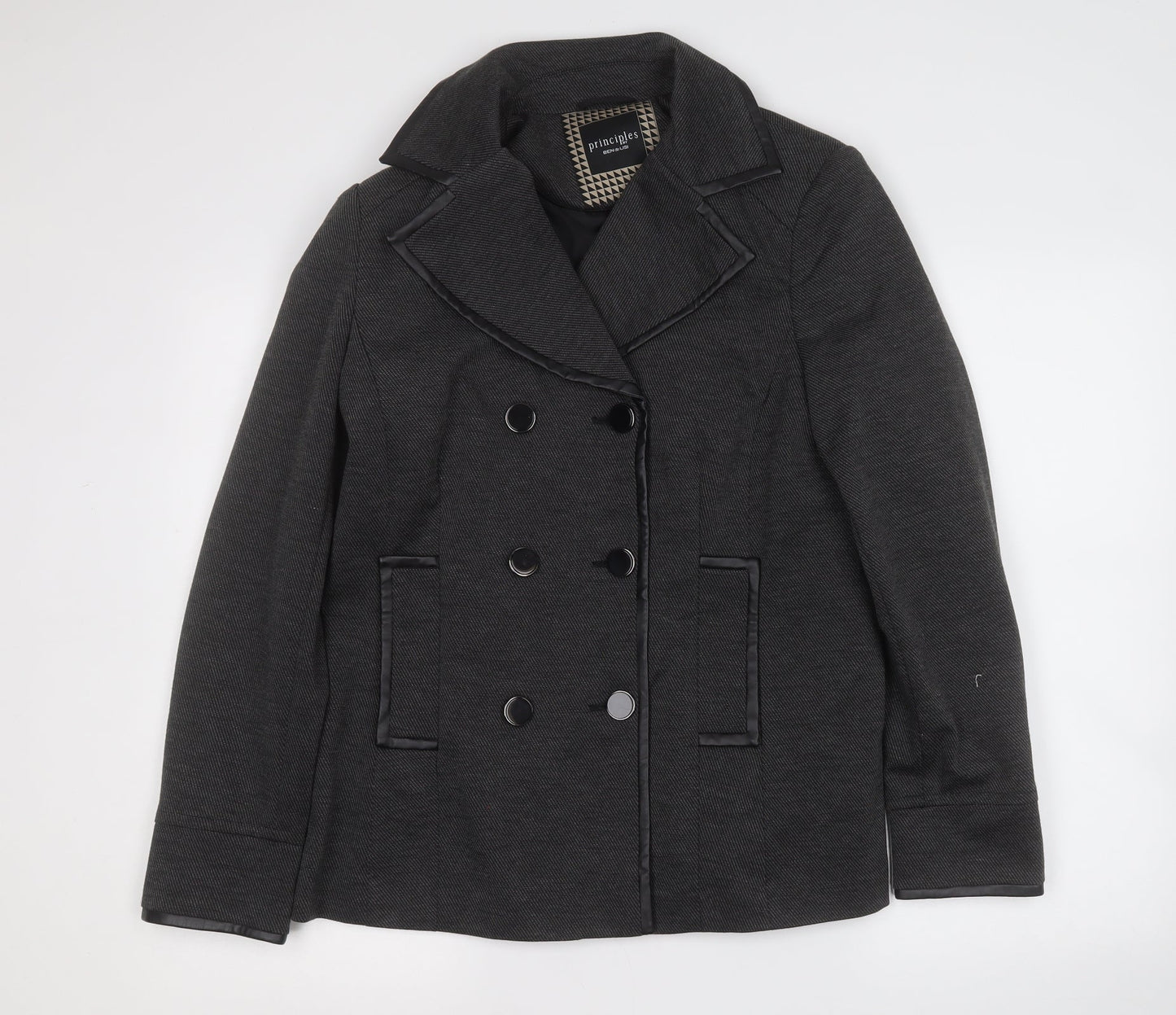 Principles Womens Grey   Trench Coat Blazer Size 14