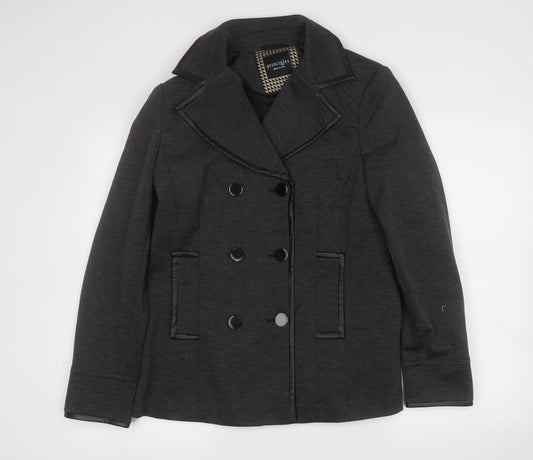 Principles Womens Grey   Trench Coat Blazer Size 14