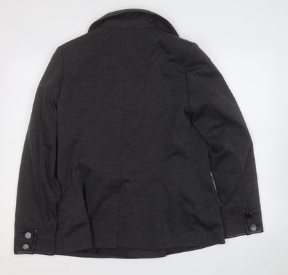 Principles Womens Grey   Trench Coat Blazer Size 14