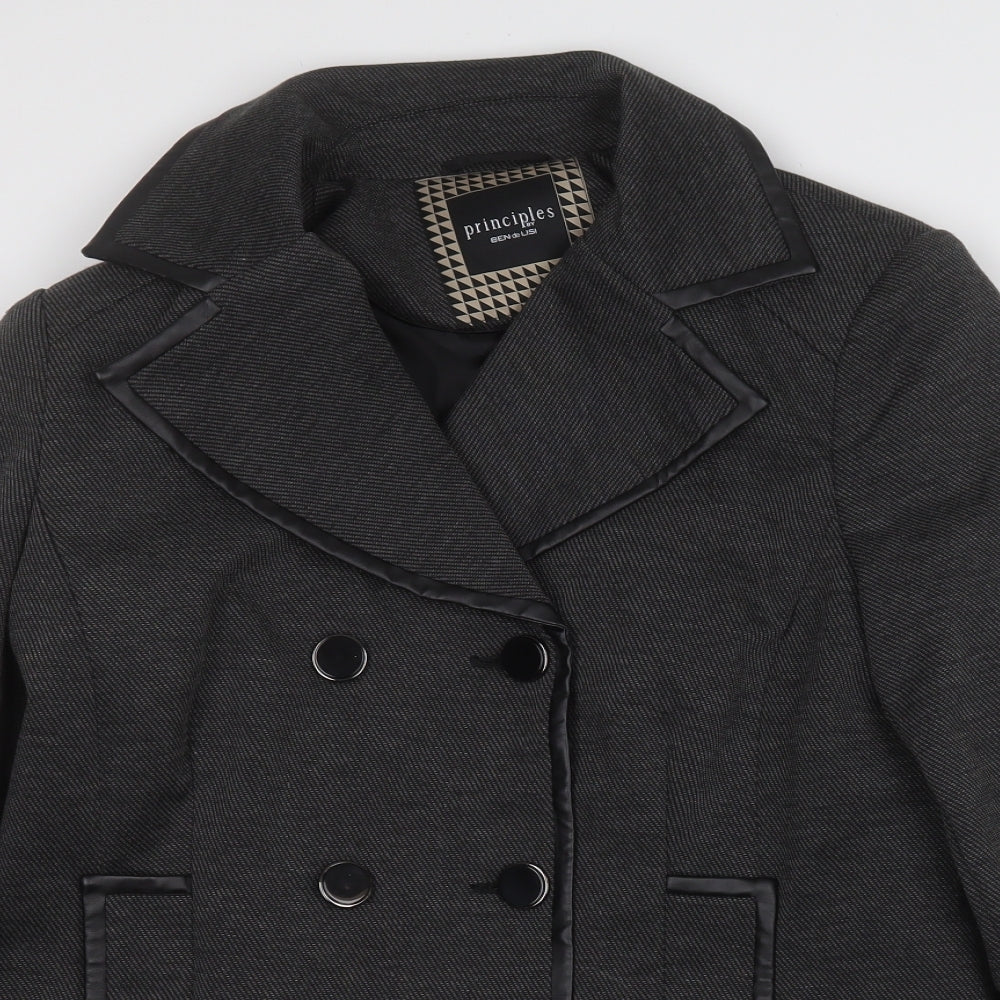 Principles Womens Grey   Trench Coat Blazer Size 14