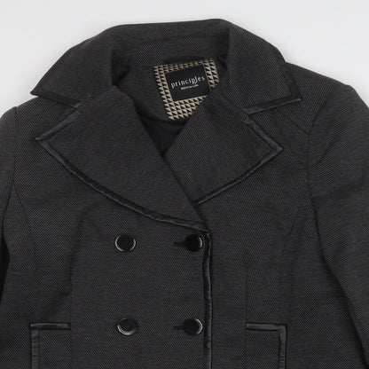 Principles Womens Grey   Trench Coat Blazer Size 14