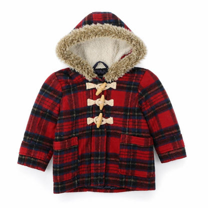 Next Boys Red Plaid  Jacket  Size 2-3 Years  Hook & Loop