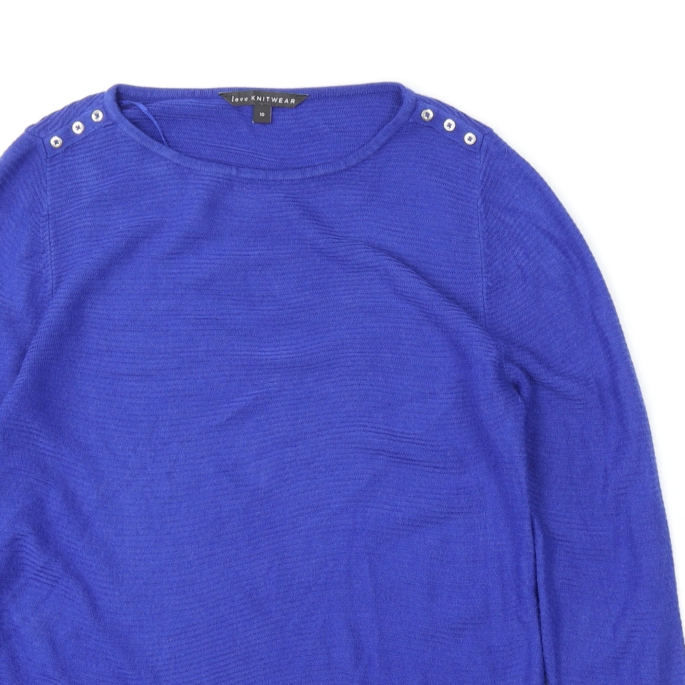 Womens UK Size 10 Bonmarché Blue Pullover Jumper