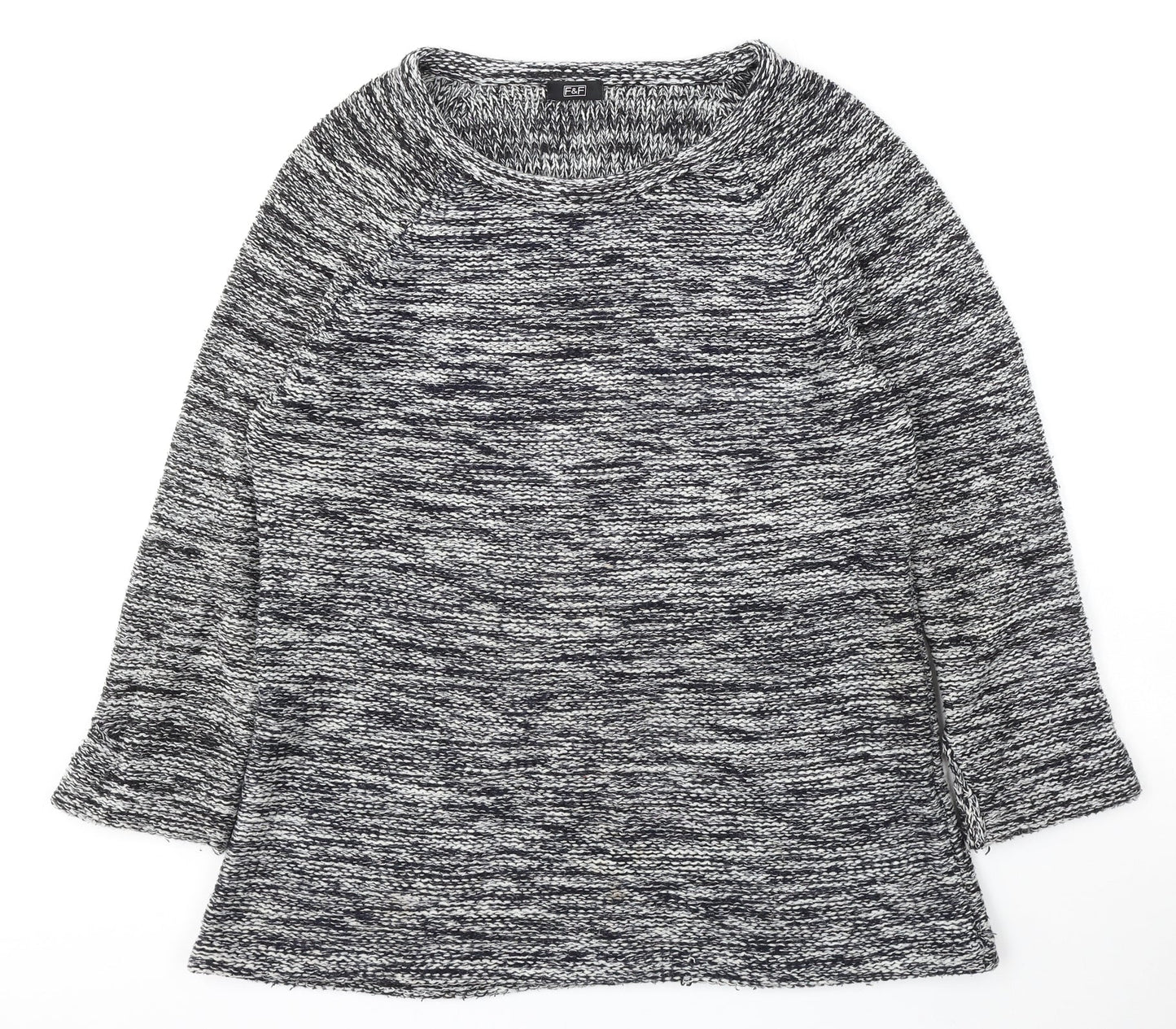 F&F Womens Grey Round Neck  Polyester Pullover Jumper Size L