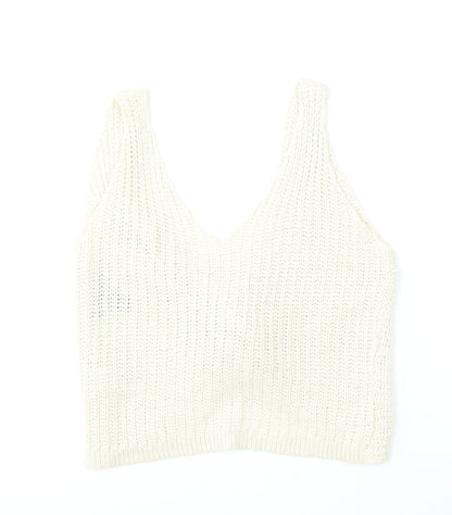 Womens UK Size M New Look Beige Vest Jumper