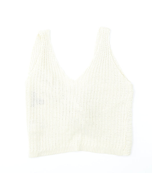 Womens UK Size M New Look Beige Vest Jumper