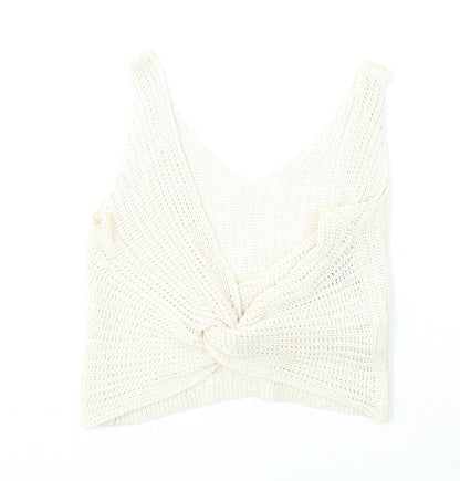 Womens UK Size M New Look Beige Vest Jumper