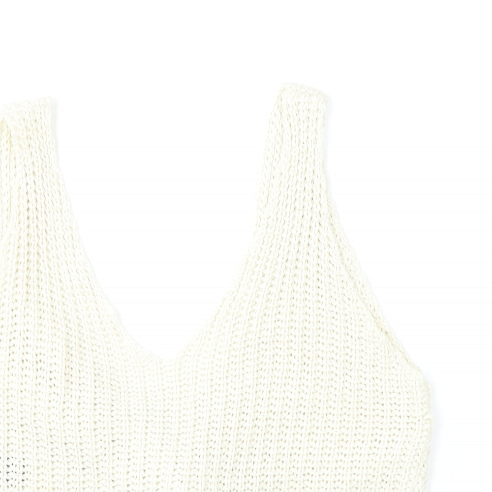 Womens UK Size M New Look Beige Vest Jumper