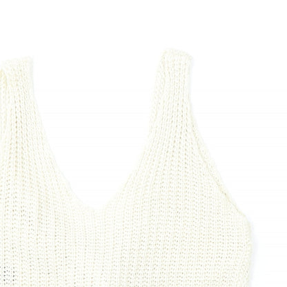 Womens UK Size M New Look Beige Vest Jumper