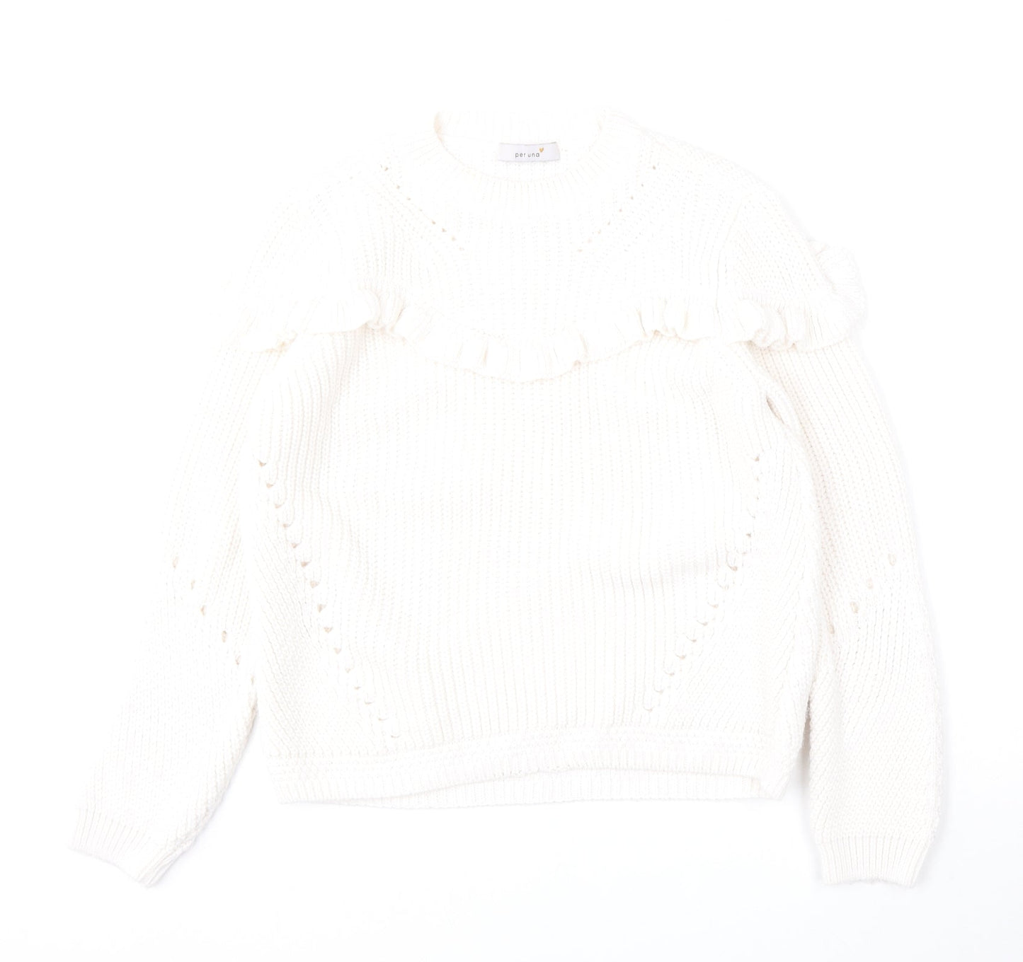 Womens UK Size 10 Per Una White Pullover Jumper