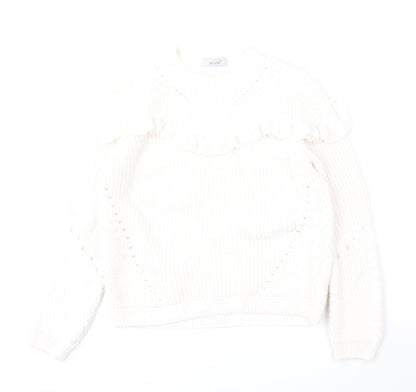 Womens UK Size 10 Per Una White Pullover Jumper