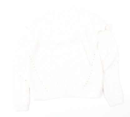 Womens UK Size 10 Per Una White Pullover Jumper