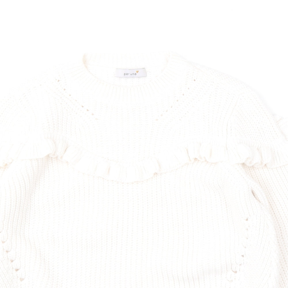 Womens UK Size 10 Per Una White Pullover Jumper