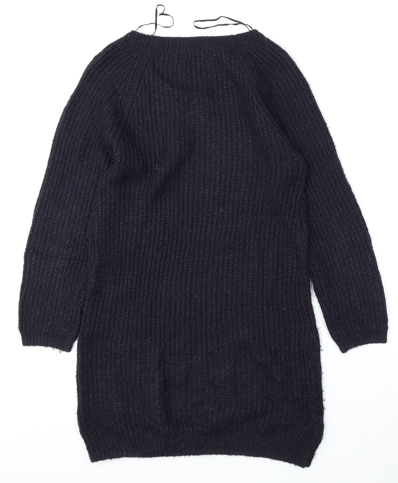 TU Womens Blue Round Neck  Acrylic Pullover Jumper Size 8