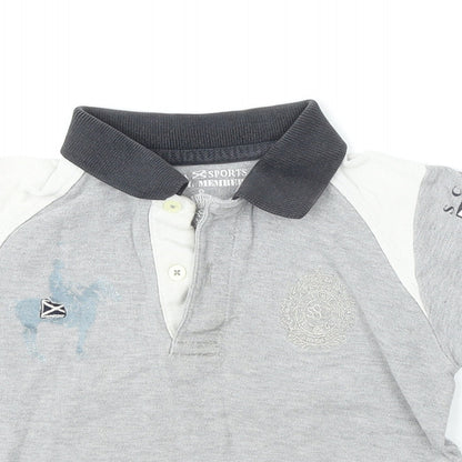 Scapa Sports Boys Grey  Cotton Basic Polo Size 2 Years Collared Button