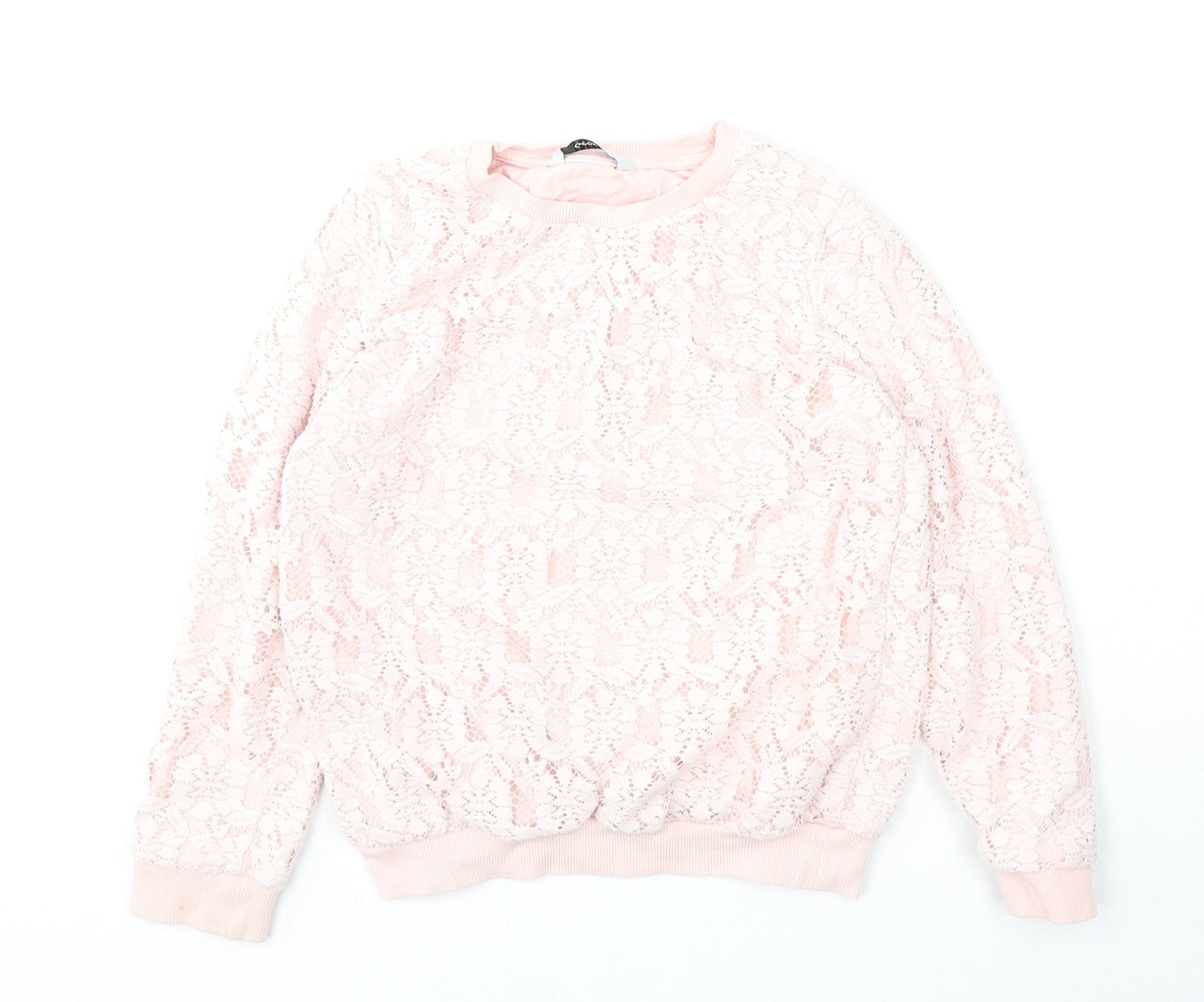 George Girls Pink  Polyester Pullover Sweatshirt Size 8-9 Years   - Small marks to cuff