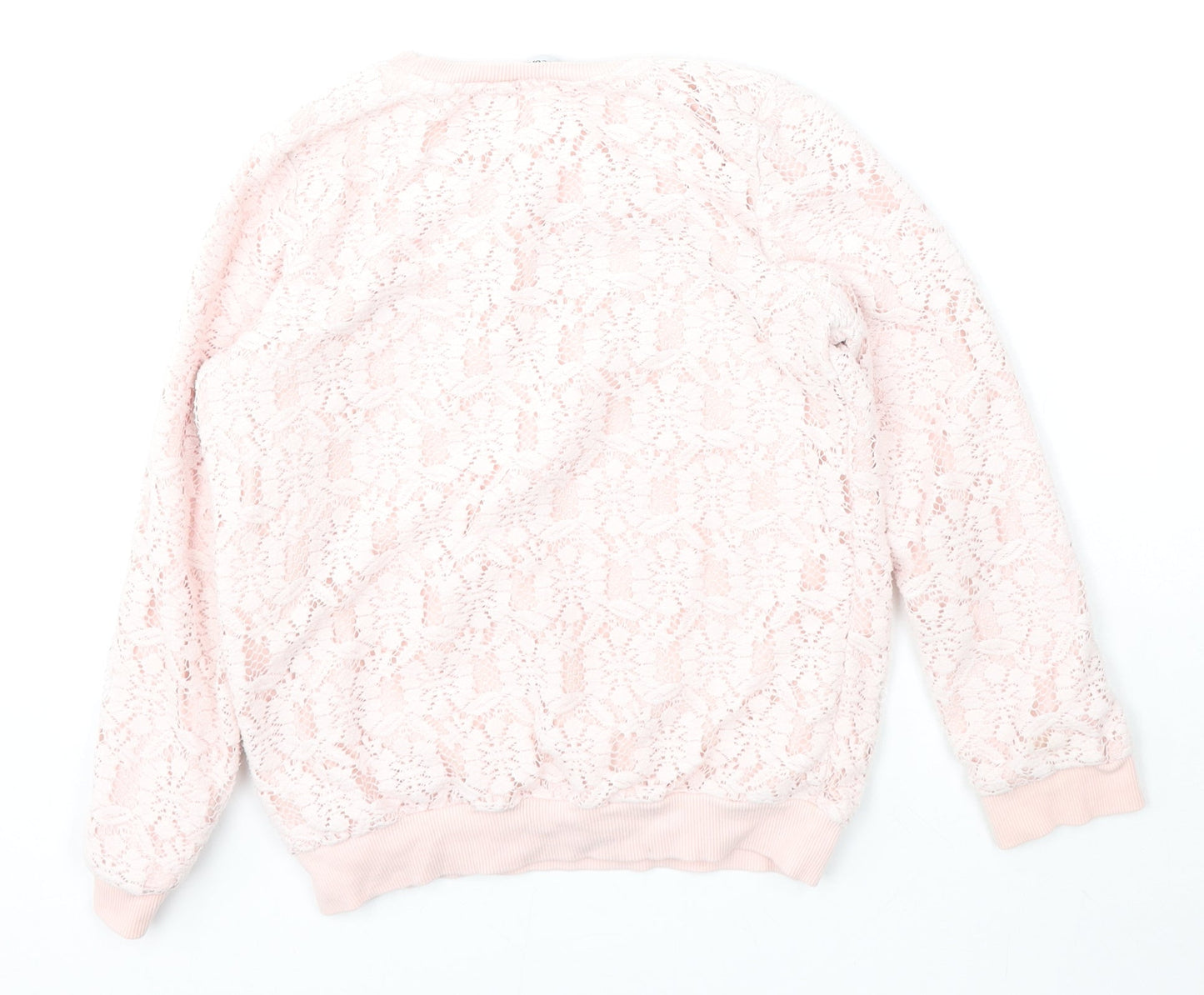 George Girls Pink  Polyester Pullover Sweatshirt Size 8-9 Years   - Small marks to cuff