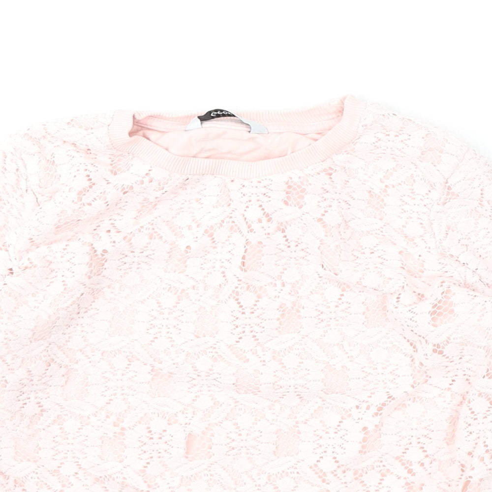 George Girls Pink  Polyester Pullover Sweatshirt Size 8-9 Years   - Small marks to cuff