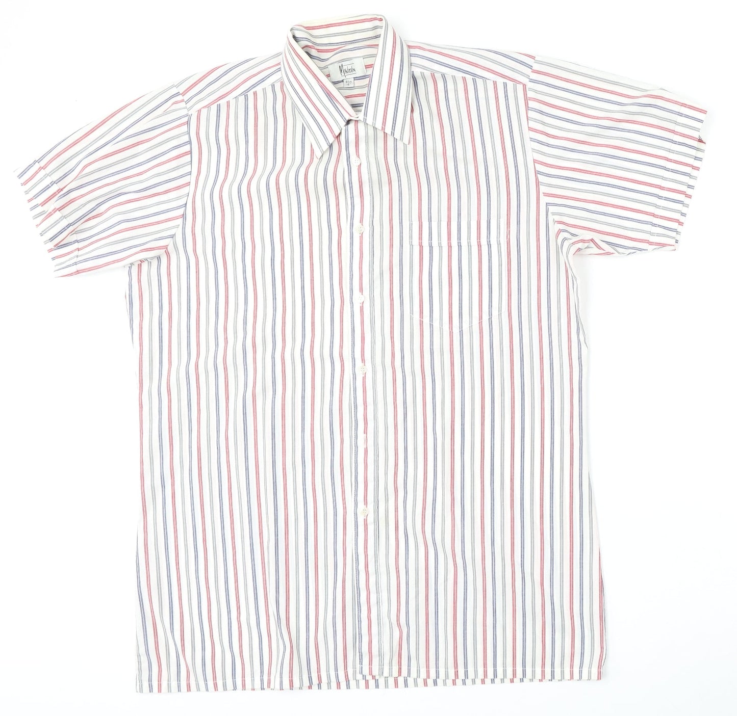 MOnterattin Mens Multicoloured Striped Polyester  Polo Size 16 Collared Button