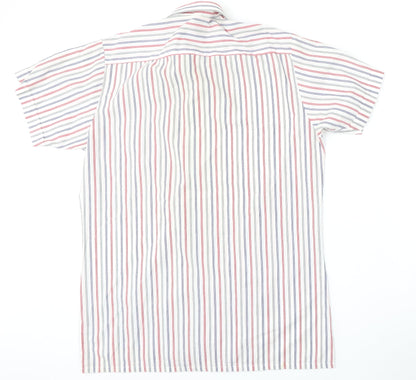 MOnterattin Mens Multicoloured Striped Polyester  Polo Size 16 Collared Button