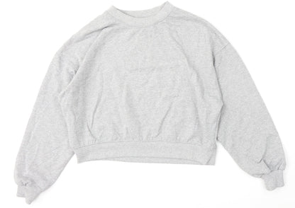 Womens UK Size L Pull&Bear Grey Pullover Sweatshirt