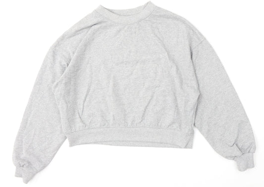 Womens UK Size L Pull&Bear Grey Pullover Sweatshirt