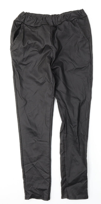 Womens UK Size 28 Preworn Regular Fit  Black Trousers