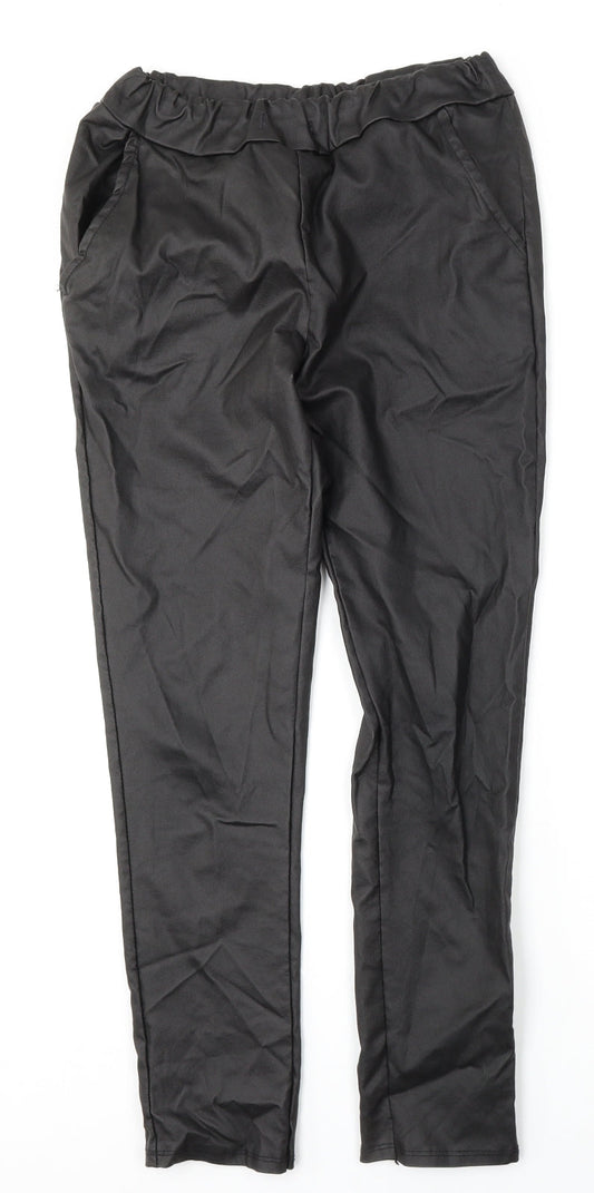 Womens UK Size 28 Preworn Regular Fit  Black Trousers