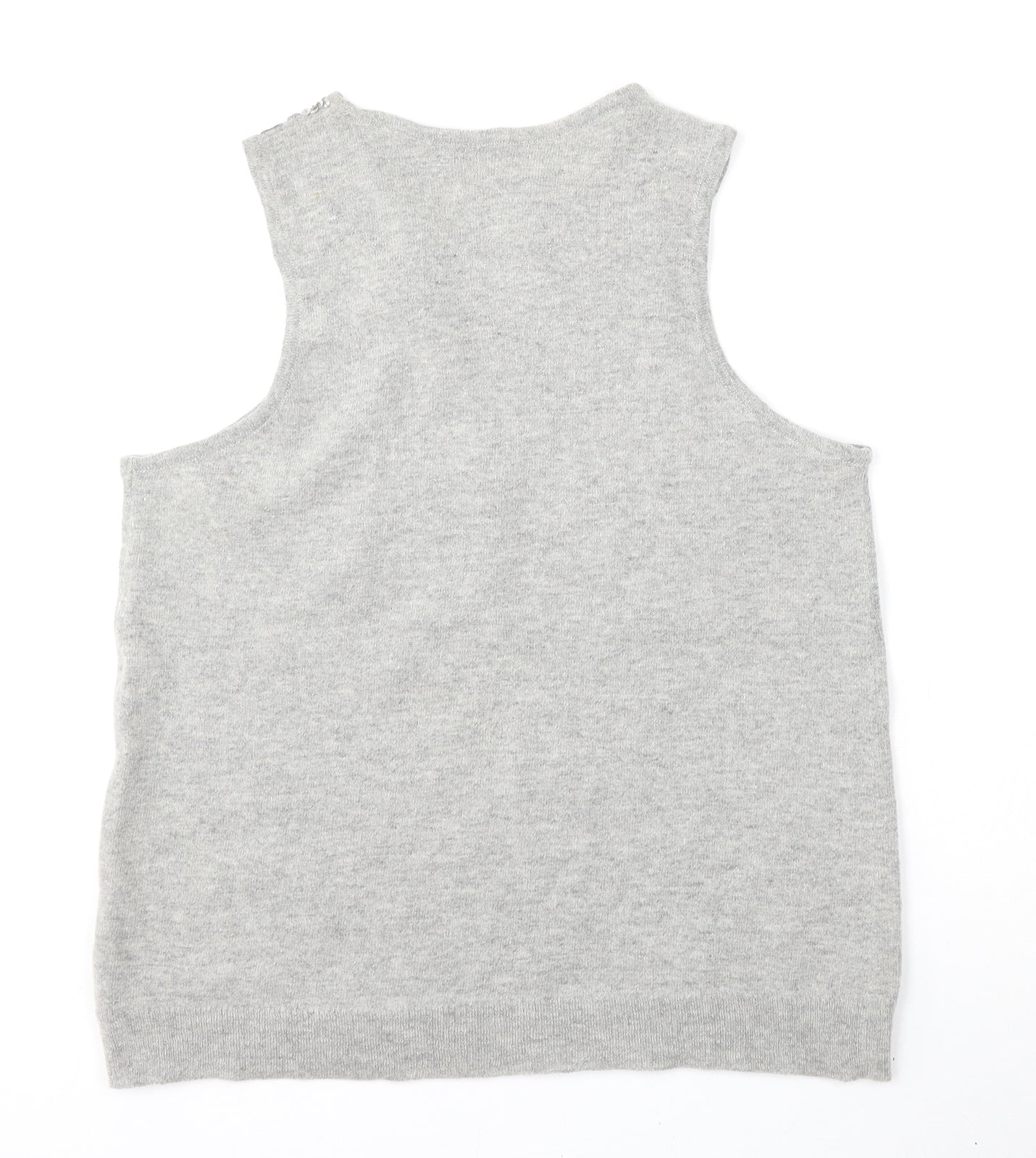 Womens UK Size L Preworn Grey Vest Jumper