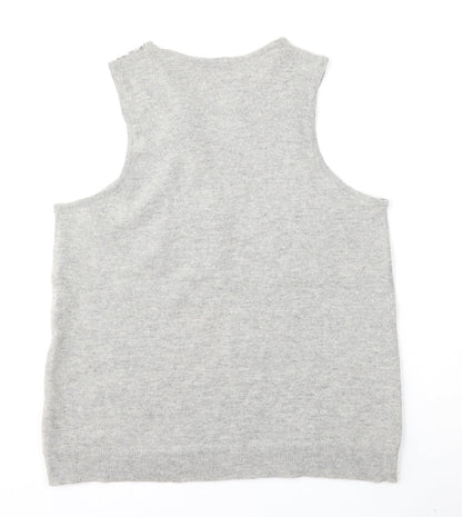 Womens UK Size L Preworn Grey Vest Jumper