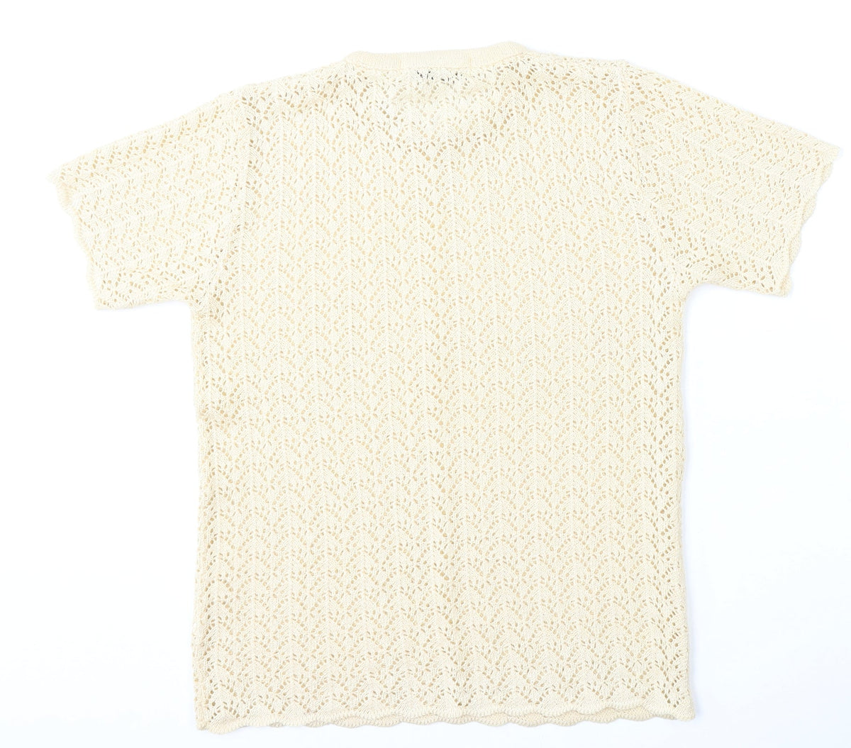 Hush Hush Womens Beige Round Neck  Polyester Pullover Jumper Size M