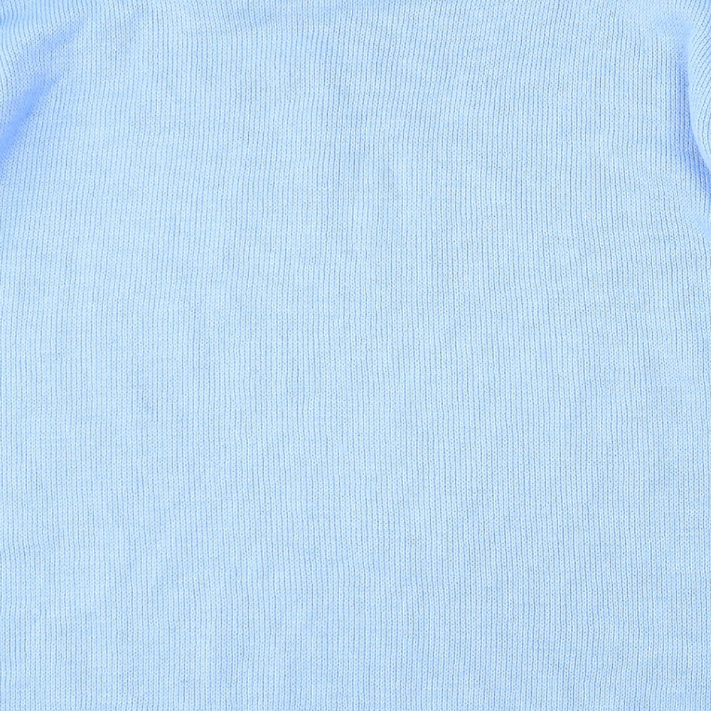 In Stitches Womens Blue Collared  Acrylic Pullover Jumper Size M