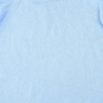 In Stitches Womens Blue Collared  Acrylic Pullover Jumper Size M