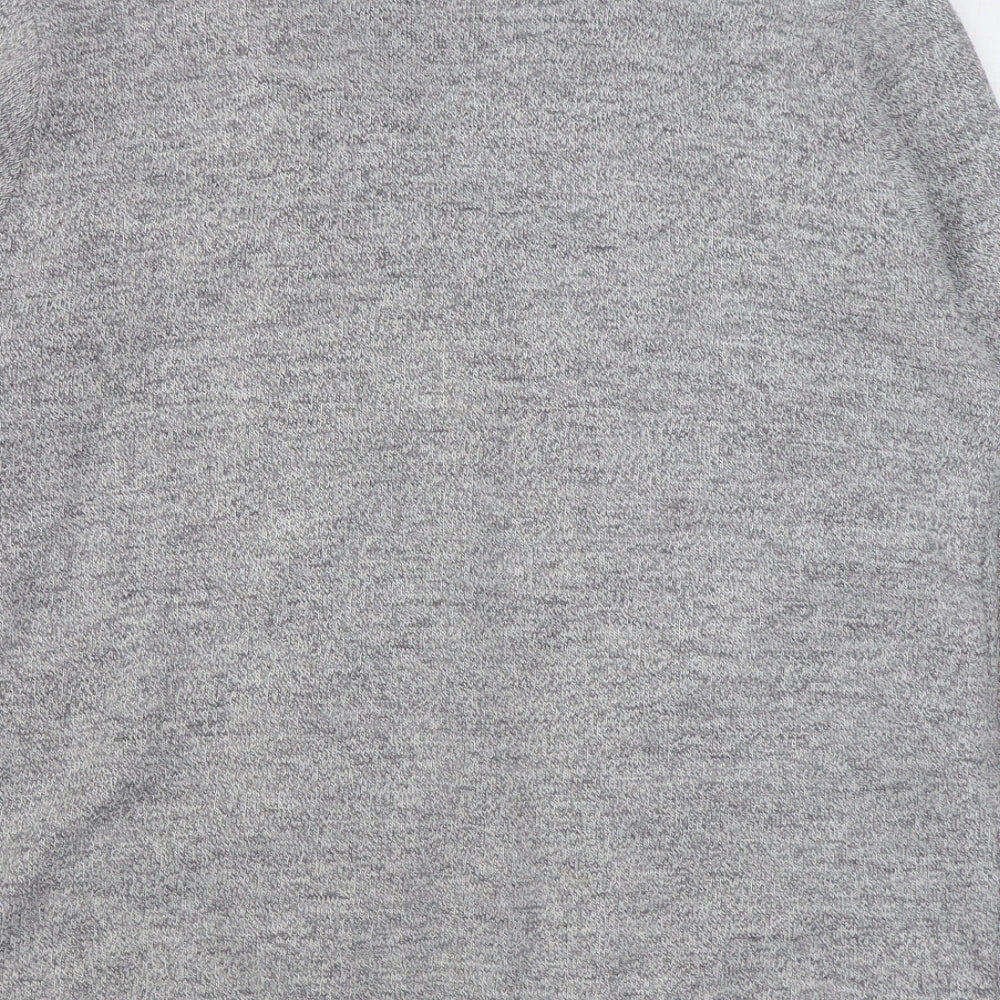 Envy Womens Grey V-Neck  Acrylic Cardigan Jumper Size M