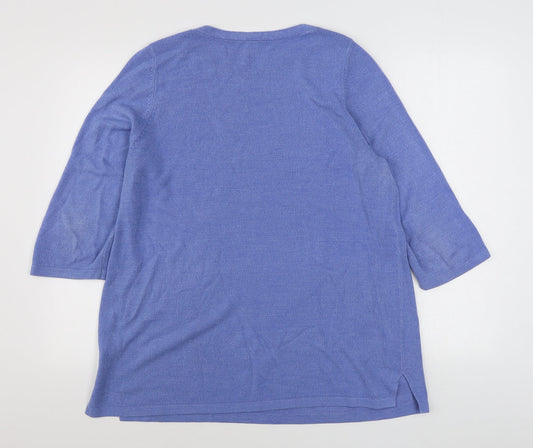 Womens UK Size 18 Preworn Blue Pullover Jumper