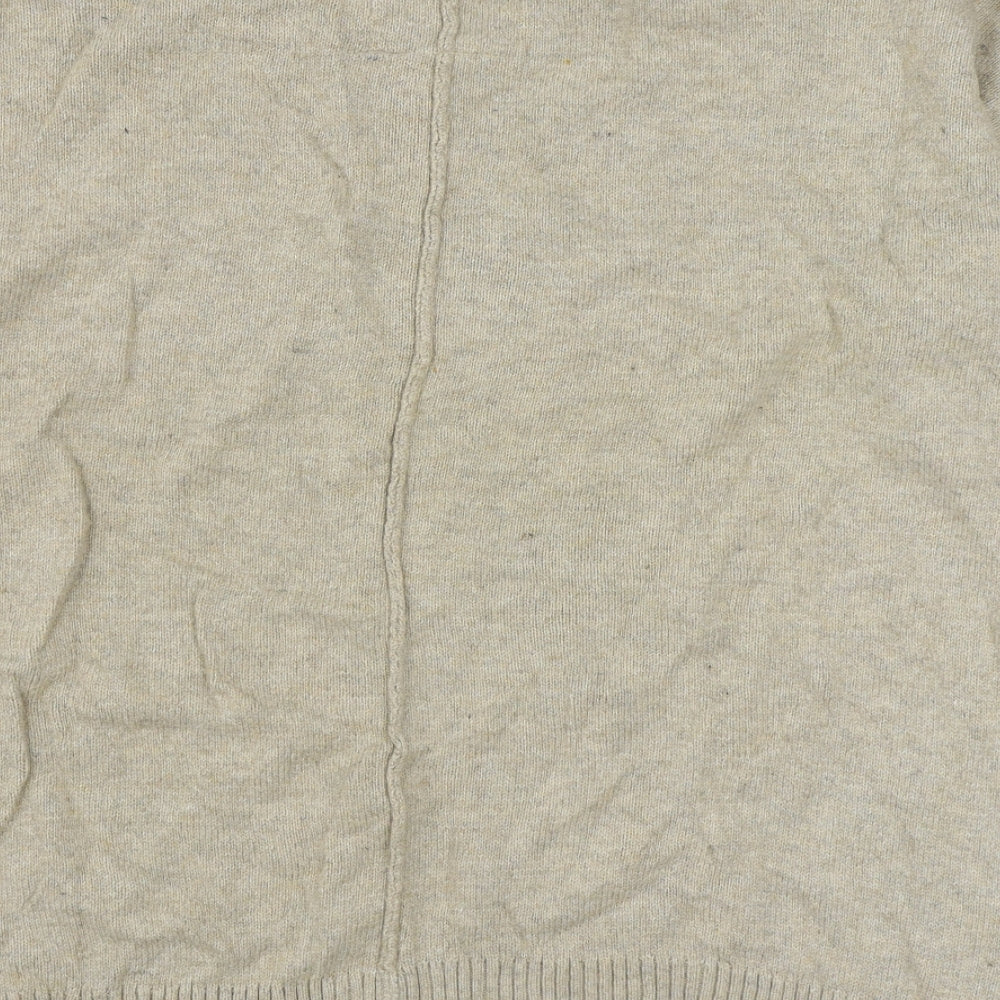 H&M Mens Beige Round Neck  Cotton Pullover Jumper Size L